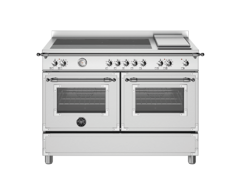 Bertazzoni HER125I2EXT2 Heritage 120cm Range Cooker Twin Oven with Griddle Induction Stainless Steel