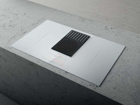 Elica NT-LIBRA-WH-RC 83cm Wide Venting 4 Zone Hob - White - A Rated with 2 Bridge Zones and an Integrated Scale, Re-circulating Version