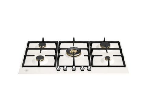 Bertazzoni P905CHERAX Heritage Series 90cm Gas hob with Central Wok burner Ivory Chrome