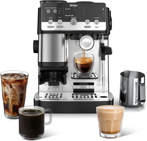 Ninja ES301UK Luxe Café MINI Bean to Cup Espresso Machine - Black/ Silver
