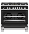 Fisher and Paykel OR90SCG6B1 90cm Series 9 Classic 5 Burner Dual Fuel Pyrolytic Freestanding Range Cooker Black