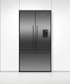 Fisher and Paykel RF540ADUB7 Freestanding Plumbed-In American Fridge Freezer - Black Steel - F Rated