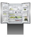 Fisher and Paykel RF540ADUB7 Freestanding Plumbed-In American Fridge Freezer - Black Steel - F Rated