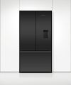 Fisher and Paykel RF540AZUB6 American Fridge Freezer, Plumbed, Black, E Rated