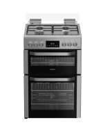Hotpoint HDG6GDCX Gas Cooker with Double Oven, Stainless Steel, A+ Rated