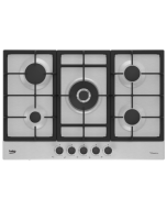 Beko HIAW75225SXE 75cm Gas Hob with Front Knob Controls In Stainless Steel