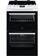 AEG CCX1530ACW 55cm Double Oven Electric Cooker with Ceramic Hob in White
