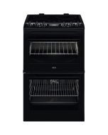 AEG CCX1530ACB 55cm Wide Double Oven Ceramic Hob Cooker In Black A Rated