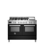 Bertazzoni PRO126G2ENET2 Professional 120cm Range Cooker Twin Oven Dual Fuel Gloss Black