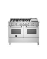 Bertazzoni MAS126G2EXT Master Deluxe 120cm Range Cooker Twin Oven Dual Fuel Stainless Steel