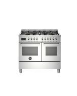 Bertazzoni PRO106L2EXT2 Professional 100cm Range Cooker Twin Oven Dual Fuel Stainless Steel