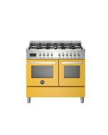 Bertazzoni PRO106L2EGIT2 Professional 100cm Range Cooker Twin Oven Dual Fuel Gloss Yellow