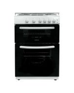Statesman GDL60W2 Glass Lid Twin Oven Gas Cooker, 4 Gas Burners, 60cm Wide, White