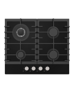 Statesman GH160GB 4 Zone Gas Glass Hob, Front Dial Control, Automatic Ignition, 60 cm, Black
