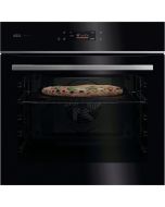 AEG GX7PB63FSB Built In Electric Single Oven with PizzaExpert - Gloss Black with Steel Trim, A++ Rated