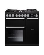 Rangemaster NEX90DFPGBL/CM1 NEXUS  90cm Range Cooker Dual Fuel in  Gloss Black A Rated