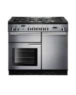 Rangemaster PROP100DFFSS/C 100cm Dual Fuel Range Cooker Professional Plus Stainless Steel / Chrome, A Rated
