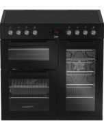 Beko KDVC90K 90cm Double Oven Range Cooker with 5 Zone Ceramic Hob - Black A Rated