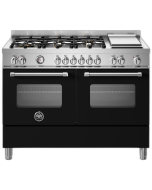 Bertazzoni MAS126G2ENET Master Deluxe 120cm Range Cooker Twin Oven Dual Fuel Matt Black