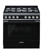Smeg CPF9GPBL 90cm Portofino Dual Fuel Range Cooker Black