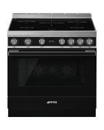 Smeg CPF9IPBL 90cm Portofino Electric Induction Range Cooker Black