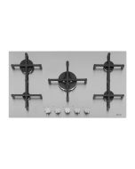 Caple C7091G 86cm wide Low Profile Gas Hob 5 Burner with Cast Iron Supports - Stainless Steel