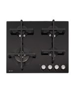 Caple C7561G 59cm Gas On Glass Hob 4 Burner with Cast Iron Supports - Black