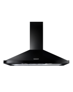 Rangemaster RHDC110BL/C 110Cm Chimney Hood Black - Chrome Badge