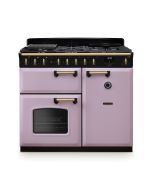 Rangemaster CLDL100DFPHTH/AB1 Classic Deluxe  100 DF Dual Fuel Range Cooker Heather Antique Brass
