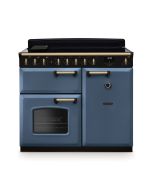 Rangemaster CLDL100EIPSTB/AB1 Classic Deluxe 100cm Induction Range Cooker Stone Blue/Antique Brass