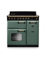 Rangemaster CLDL90EIPMGR/AB1 Classic Deluxe 90cm Induction Range Cooker Mineral Green/Antique Brass