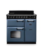 Rangemaster CLDL90EIPSTB/CM1 Classic Deluxe 90cm Induction Range Cooker Stone Blue/Chrome