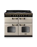 Rangemaster CLDLB110DFPPCR/AB1 Classic Deluxe BC 110 DF Dual Fuel Range Cooker Pale Cream Antique Brass