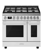 Smeg CPF92GMWH 90cm Portofino Dual Fuel Range Cooker White