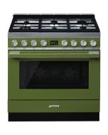 Smeg CPF9GPOG 90cm Portofino Dual Fuel Range Cooker Olive Green