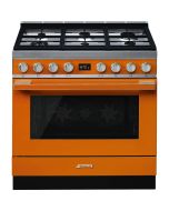 Smeg CPF9GPOR 90cm Portofino Dual Fuel Range Cooker Orange