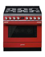Smeg CPF9GPR 90cm Portofino Dual Fuel Range Cooker Red