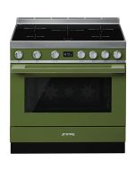 Smeg CPF9IPOG 90cm Portofino Electric Induction Range Cooker Olive Green