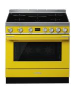 Smeg CPF9IPYW 90cm Portofino Electric Induction Range Cooker Yellow