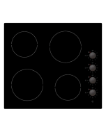Statesman CHZ460D 60cm, 4 Zone Ceramic Hob, Side Dial Control, 6000W In Black