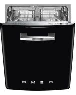 Smeg DIFABBL 60cm Retro 50s Style Under counter built-in dishwasher, Black