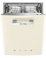Smeg DIFABCR 60cm Retro 50s Style Under counter built-in dishwasher, Cream