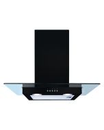 CDA ECN62BL 60cm Flat Glass Extractor Chimney Hood in Black
