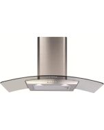 CDA ECP82SS 80cm Stainless Steel Curved Glass Extractor Chimney Hood