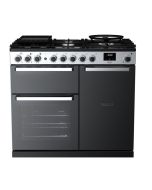 Rangemaster EDDL100DFGBLK/CM1 100cm Wide Dual Fuel Range Cooker - Black / Chrome - A Rated