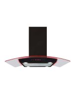 CDA EKPK90BL 90cm Curved glass island extractor with edge lighting