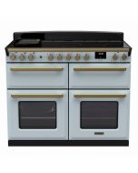 Rangemaster ESDLB110EIPMSB/AB1 110cm Wide Induction Range Cooker ESTEL DLX BC - Misty Blue / Antique Brass - A Rated