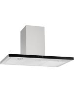 CDA EVP92SS 90cm Linear Chimney Cooker Hood, Stainless Steel/Black Facia