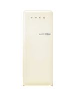 Smeg FAB28LCR6UK 60cm Retro 50s Style Free Standing Fridge with Ice Box in Cream, Left Hand Hinge