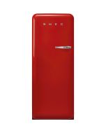 Smeg FAB28LRD6UK 60cm Retro 50s Style Free Standing Fridge with Ice Box in Red, Left Hand Hinge